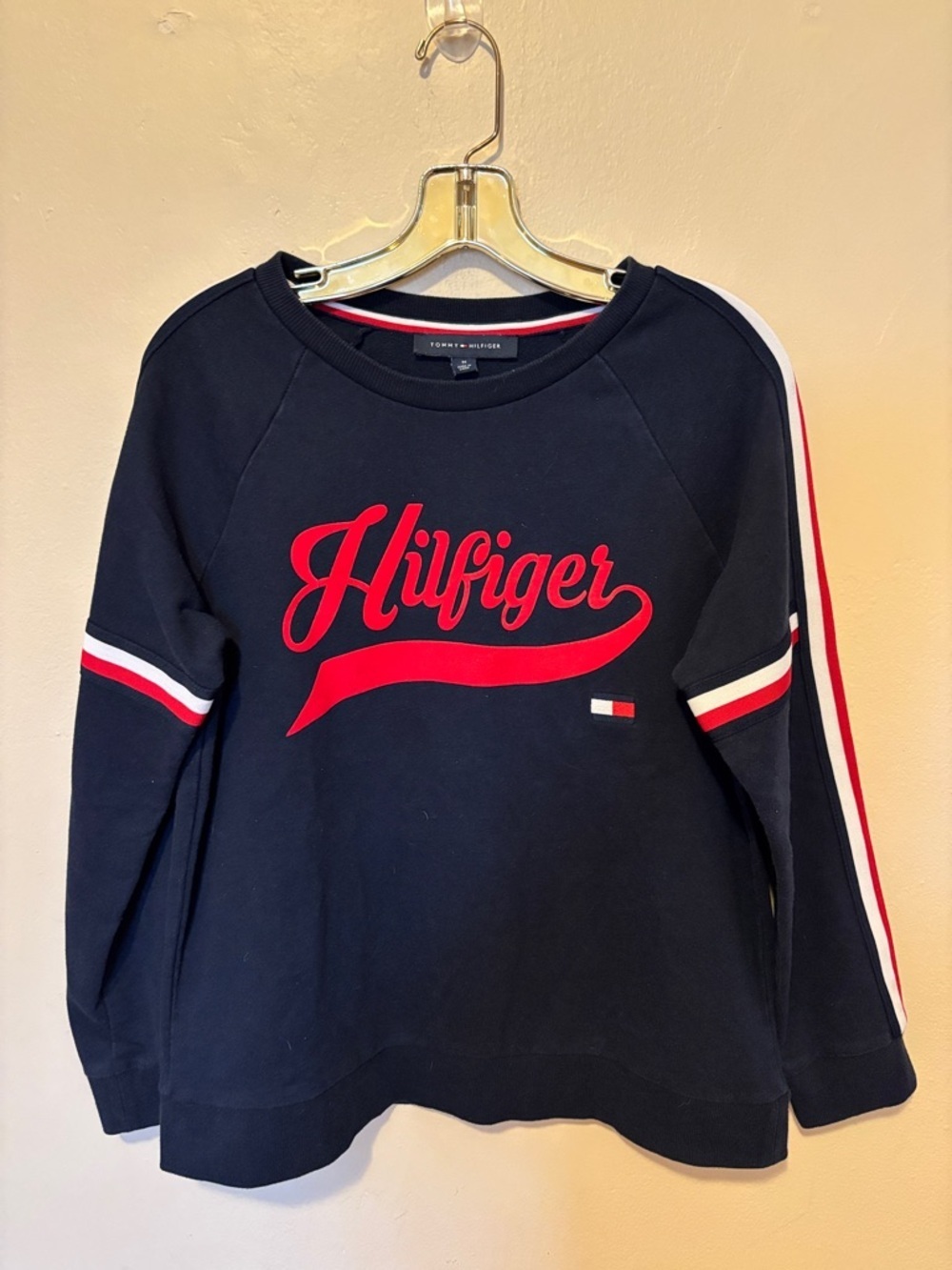 Tommy Hilfiger Navy Sweatshirt with Red & White Details